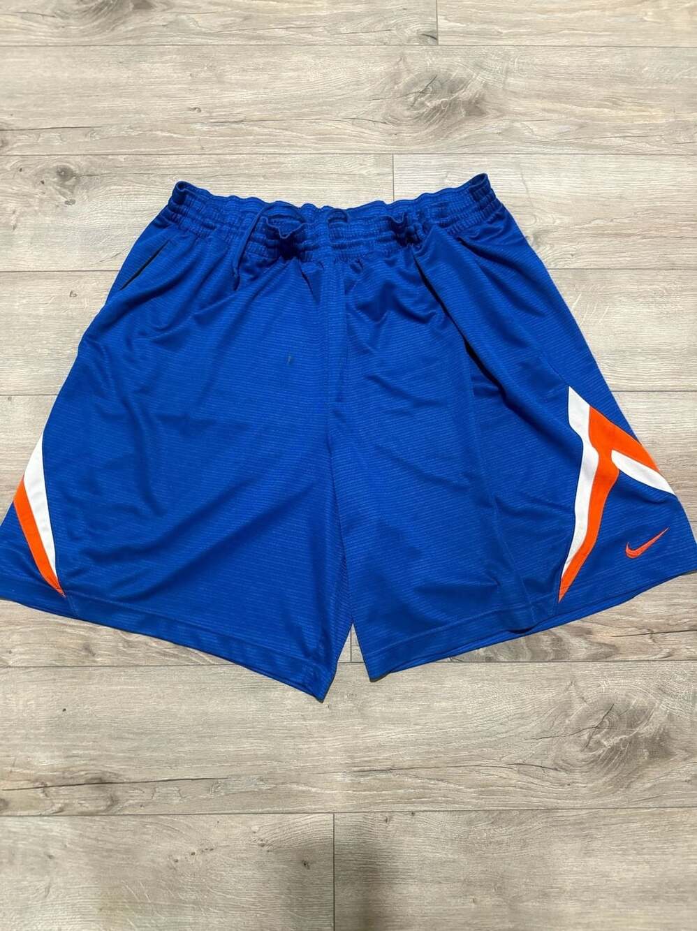 Nike Basketball Shorts Size XXL Royal Blue Orange Dri-FIT Athletic Training